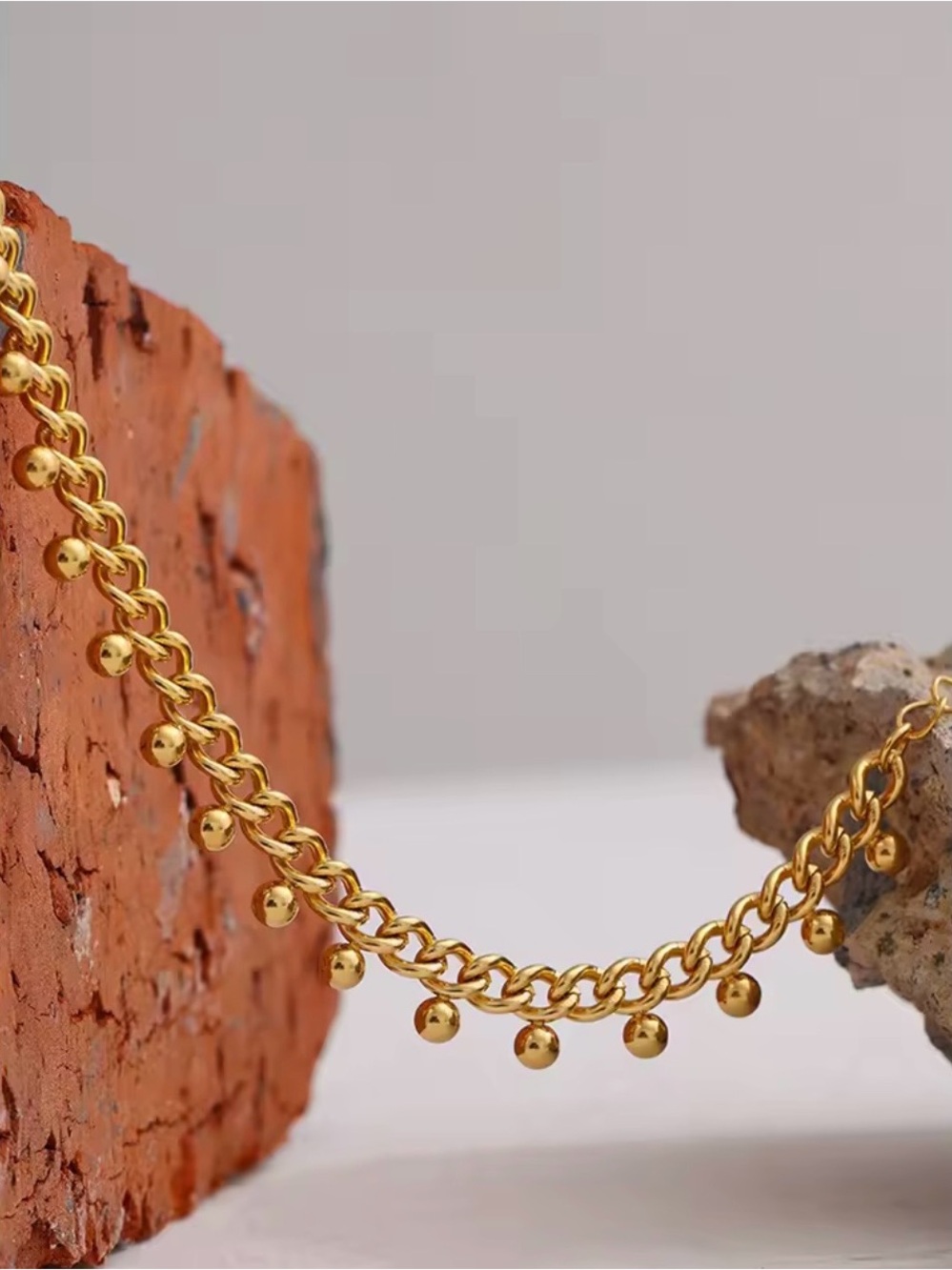 Gold Bead  Bracelet 
Stainless Steel
Waterproof